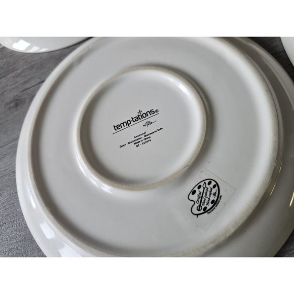 New Temp-tations Seasonal Salad Plates 8" Pawfetti Set of 4 Handpainted - Picture 10 of 15